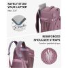 imageECOHUB 17quot Small Travel Backpack United Airlines Personal Item Bag 17x10x9 with 16 Pockets Water Resistant Rucksacks Fit 156quot Laptop AirTag Pocket Lightweight Casual Daypack 25L BlackPink2