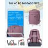 imageECOHUB 17quot Small Travel Backpack United Airlines Personal Item Bag 17x10x9 with 16 Pockets Water Resistant Rucksacks Fit 156quot Laptop AirTag Pocket Lightweight Casual Daypack 25L BlackPink2