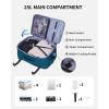 imageECOHUB 17quot Small Travel Backpack United Airlines Personal Item Bag 17x10x9 with 16 Pockets Water Resistant Rucksacks Fit 156quot Laptop AirTag Pocket Lightweight Casual Daypack 25L BlackBlue Green2