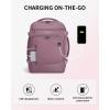imageECOHUB 17quot Small Travel Backpack United Airlines Personal Item Bag 17x10x9 with 16 Pockets Water Resistant Rucksacks Fit 156quot Laptop AirTag Pocket Lightweight Casual Daypack 25L BlackPink2