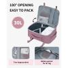 imageECOHUB 17quot Small Travel Backpack United Airlines Personal Item Bag 17x10x9 with 16 Pockets Water Resistant Rucksacks Fit 156quot Laptop AirTag Pocket Lightweight Casual Daypack 25L BlackPink2