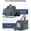 imageECOHUB 2in1 Garment Bag Carry On Travel Duffel Bags WaterResistant Luggage Bag with Wet Pocket Shoe Pouch and Toiletry Bag Lightweight and Durable Hanging Suit Bag for Business and Weekend BlackGrey