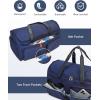 imageECOHUB 2in1 Garment Bag Carry On Travel Duffel Bags WaterResistant Luggage Bag with Wet Pocket Shoe Pouch and Toiletry Bag Lightweight and Durable Hanging Suit Bag for Business and Weekend BlackNavy Blue