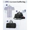 imageECOHUB 2in1 Garment Bag Carry On Travel Duffel Bags WaterResistant Luggage Bag with Wet Pocket Shoe Pouch and Toiletry Bag Lightweight and Durable Hanging Suit Bag for Business and Weekend BlackBlack