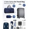 imageECOHUB 2in1 Garment Bag Carry On Travel Duffel Bags WaterResistant Luggage Bag with Wet Pocket Shoe Pouch and Toiletry Bag Lightweight and Durable Hanging Suit Bag for Business and Weekend BlackNavy Blue