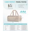 imageECOHUB 40L Gym Bag for Women Men Water Resistant Sports Duffle Bag with Shoe Compartment ampamp Wet Pocket Travel Weekender Camping BackpackBeige