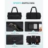 imageECOHUB 40L Gym Bag for Women Men Water Resistant Sports Duffle Bag with Shoe Compartment ampamp Wet Pocket Travel Weekender Camping BackpackBlack