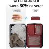 imageECOHUB 5 Set Compression Packing Cubes for Suitcases Organiser Bags Set Travel Essentials with Shoe Bags for Travel Tearresistant Travel Accessories with ID Tag Expandable Packing BagsNavy BlueRedNo Compress