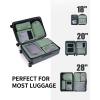 imageECOHUB 5 Set Compression Packing Cubes for Suitcases Organiser Bags Set Travel Essentials with Shoe Bags for Travel Tearresistant Travel Accessories with ID Tag Expandable Packing BagsNavy BlueSage GreenNo Compress