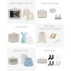 imageECOHUB 5 Set Compression Packing Cubes for Suitcases Organiser Bags Set Travel Essentials with Shoe Bags for Travel Tearresistant Travel Accessories with ID Tag Expandable Packing BagsNavy BlueBeigeNo Compress