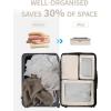 imageECOHUB 5 Set Compression Packing Cubes for Suitcases Organiser Bags Set Travel Essentials with Shoe Bags for Travel Tearresistant Travel Accessories with ID Tag Expandable Packing BagsNavy BlueBeigeNo Compress