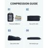 imageECOHUB 5 Set Compression Packing Cubes for Suitcases Organiser Bags Set Travel Essentials with Shoe Bags for Travel Tearresistant Travel Accessories with ID Tag Expandable Packing BagsNavy BlueNavy BlueCompress