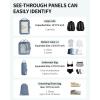 imageECOHUB 5 Set Compression Packing Cubes for Suitcases Organiser Bags Set Travel Essentials with Shoe Bags for Travel Tearresistant Travel Accessories with ID Tag Expandable Packing BagsNavy BlueBlueCompress