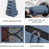imageECOHUB 5 Set Compression Packing Cubes for Suitcases Organiser Bags Set Travel Essentials with Shoe Bags for Travel Tearresistant Travel Accessories with ID Tag Expandable Packing BagsNavy BlueBlue