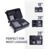 imageECOHUB 5 Set Compression Packing Cubes for Suitcases Organiser Bags Set Travel Essentials with Shoe Bags for Travel Tearresistant Travel Accessories with ID Tag Expandable Packing BagsNavy BlueDark blueNo Compress