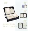 imageECOHUB 5 Set Compression Packing Cubes for Suitcases Organiser Bags Set Travel Essentials with Shoe Bags for Travel Tearresistant Travel Accessories with ID Tag Expandable Packing BagsNavy BlueBeigeCompress