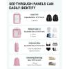 imageECOHUB 5 Set Compression Packing Cubes for Suitcases Organiser Bags Set Travel Essentials with Shoe Bags for Travel Tearresistant Travel Accessories with ID Tag Expandable Packing BagsNavy BluePinkCompress