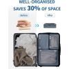 imageECOHUB 5 Set Compression Packing Cubes for Suitcases Organiser Bags Set Travel Essentials with Shoe Bags for Travel Tearresistant Travel Accessories with ID Tag Expandable Packing BagsNavy BlueGreyNo Compress