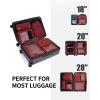 imageECOHUB 5 Set Compression Packing Cubes for Suitcases Organiser Bags Set Travel Essentials with Shoe Bags for Travel Tearresistant Travel Accessories with ID Tag Expandable Packing BagsNavy BlueRedNo Compress