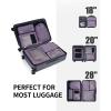 imageECOHUB 5 Set Compression Packing Cubes for Suitcases Organiser Bags Set Travel Essentials with Shoe Bags for Travel Tearresistant Travel Accessories with ID Tag Expandable Packing BagsNavy BluePurpleNo Compress