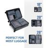imageECOHUB 5 Set Compression Packing Cubes for Suitcases Organiser Bags Set Travel Essentials with Shoe Bags for Travel Tearresistant Travel Accessories with ID Tag Expandable Packing BagsNavy BlueGreyNo Compress