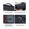 imageECOHUB 5 Set Compression Packing Cubes for Suitcases Organiser Bags Set Travel Essentials with Shoe Bags for Travel Tearresistant Travel Accessories with ID Tag Expandable Packing BagsNavy BlueDark blueNo Compress