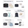 imageECOHUB 5 Set Compression Packing Cubes for Suitcases Organiser Bags Set Travel Essentials with Shoe Bags for Travel Tearresistant Travel Accessories with ID Tag Expandable Packing BagsNavy BlueDark blueNo Compress