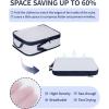 imageECOHUB 6 Set Compression Packing Cubes Lightweight Vacation Travel Essentials Durable Travel Accessories for Suitcase Carry On Luggage Organizer Bags Set with YKK Zippers Shoe Bag GreenDark Blue