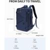 imageECOHUB Carry On Travel Backpack Expandable Airlines Personal Item Bag 18x14x8 Water Resistant 17 inch Laptop Backpack Flight Approved 12 Pockets 30L Work Backpacks with Wet Pocket ampamp Cable SlotBlue