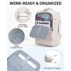 imageECOHUB Carry On Travel Backpack Expandable Airlines Personal Item Bag 18x14x8 Water Resistant 17 inch Laptop Backpack Flight Approved 12 Pockets 30L Work Backpacks with Wet Pocket ampamp Cable SlotWhite