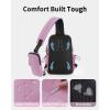 imageECOHUB Crossbody Bags for Women Men AntiTheft RFID Blocking Roomy Sling Backpack with Sturdy SBS Zippers Water Resistant Chest Shoulder Bag Daypack with 9 Pockets Travel Work Hiking BlackPink
