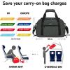 imageECOHUB For Spirit Airlines Personal Item Bag 18x14x8 Travel Duffel Bags with Laptop Compartment ampamp Shoe Bag Underseat Carry on Handbag with Wet Pocket 30L BlackGrey