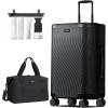 imageECOHUB Hardside Expandable Carry On Luggage 20quot Rolling Luggage 22x14x9 Airline Approved with Spinner Wheels ampamp TSA Lock Lightweight Small Hardshell Travel Suitcase Valises 20inch Carryon BlackBlack