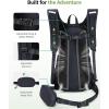 imageECOHUB Hydration Backpack for Men Women 20L Lightweight Hiking Daypack Cycling Backpack with 2L Water Bladder Insulated Hydration Pack with Waist PackBlack