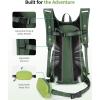 imageECOHUB Hydration Backpack for Men Women 20L Lightweight Hiking Daypack Cycling Backpack with 2L Water Bladder Insulated Hydration Pack with Waist PackGreen