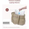 imageECOHUB Large Corduroy Tote Bag for Women with Cup Holder ampamp Luggage Sleeve ampamp Laptop Compartment for Work Travel College CasualKhaki
