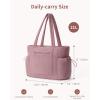imageECOHUB Large Corduroy Tote Bag for Women with Cup Holder ampamp Luggage Sleeve ampamp Laptop Compartment for Work Travel College CasualPink