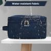 imageECOHUB Toiletry Bag for Men Travel Dopp Kit Water Resistant Small Shaving Kit Wash Bag Toiletry Organizer for Traveling Separate Dry Wet ampamp Toothbrush Pocket Wide Open Black2Blue2