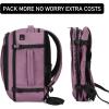 imageECOHUB Travel Backpack 18x14x8 Spirit Airlines Personal Item Bag Carry On Backpack 13 Pockets Large Work Casual Daypack for men Airline Approved Waterproof Gym Backpack with Charging Port Light GreyPink