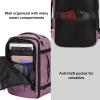 imageECOHUB Travel Backpack 18x14x8 Spirit Airlines Personal Item Bag Carry On Backpack 13 Pockets Large Work Casual Daypack for men Airline Approved Waterproof Gym Backpack with Charging Port Light GreyPink