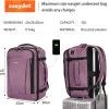 imageECOHUB Travel Backpack 18x14x8 Spirit Airlines Personal Item Bag Carry On Backpack 13 Pockets Large Work Casual Daypack for men Airline Approved Waterproof Gym Backpack with Charging Port Light GreyPink