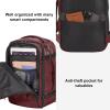 imageECOHUB Travel Backpack 18x14x8 Spirit Airlines Personal Item Bag Carry On Backpack 13 Pockets Large Work Casual Daypack for men Airline Approved Waterproof Gym Backpack with Charging Port Light GreyRed