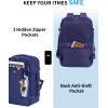 imageECOHUB Travel Backpack for Men Women Carry on Backpack with USB Charging Hole Spirit Airlines Personal Item Bag Flight Approved 156 Inch Laptop Backpack with Anti Theft Pockets 30L Blue GreenNavy Blue