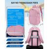 imageECOHUB Travel Backpack for Women 173 inch Suspended Laptop Backpack Fashion WaterResistant College Computer Bookbag 28L Personal Item Bag with 12 Pockets for Causal Work GreenPink