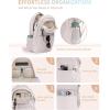 imageECOHUB Travel Backpack for Women 173 inch Suspended Laptop Backpack Fashion WaterResistant College Computer Bookbag 28L Personal Item Bag with 12 Pockets for Causal Work GreenBeige