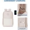 imageECOHUB Travel Backpack for Women Men 173quot Laptop Backpack with Hat Clip WaterResistant Carry On Casual Daypack Lightweight Personal Item Bag with USB Charging Port for Travel Work Hiking GreenBeige02