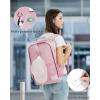 imageECOHUB Travel Backpack for Women Men 173quot Laptop Backpack with Hat Clip WaterResistant Carry On Casual Daypack Lightweight Personal Item Bag with USB Charging Port for Travel Work Hiking GreenPink02