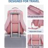 imageECOHUB Travel Backpack for Women Men 173quot Laptop Backpack with Hat Clip WaterResistant Carry On Casual Daypack Lightweight Personal Item Bag with USB Charging Port for Travel Work Hiking GreenPink02