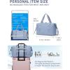 imageECOHUB Travel Duffel Bag Water Resistant Weekender Bag Carry On Bags for Women Sport Gym Bags for Men Hospital Bag for Labor and Delivery Overnight Bag Luggage Bag with Trolley Sleeve 30L Grayish BlueGrayish Blue