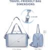 imageECOHUB Travel Duffel Bag Water Resistant Weekender Bag Carry On Bags for Women Sport Gym Bags for Men Hospital Bag for Labor and Delivery Overnight Bag Luggage Bag with Trolley Sleeve 30L Grayish BlueGrayish Blue
